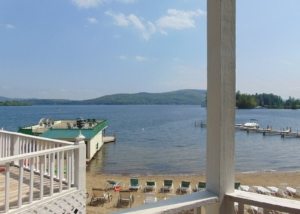 beach cottage patio view of Lake George